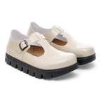 Zapatos Birkenstock Paris Chunky Oyster, par completo en tres cuartos