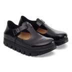 Zapatos Birkenstock Paris Chunky Black, par completo en tres cuartos