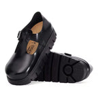 Zapatos Birkenstock Paris Chunky Black, par en perspectiva, vista de la suela