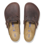 Zuecos Birkenstock Boston Oiled leather Habana  Soft, vista cenital del par