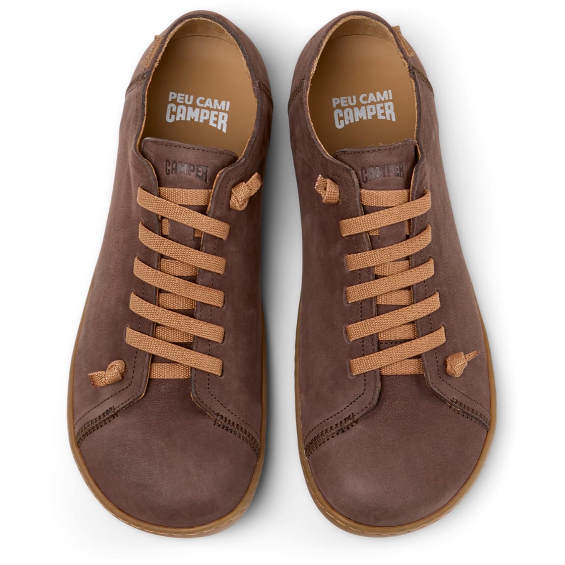 Zapatos Camper Peu Cami Marrón Gamuza Hombre vista superior