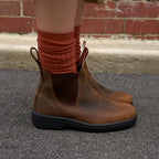 Botas y Botines Rossi Boots Rossi Endura Tan, calzado por modelo femenino, primer plano de tobillos