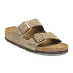 Sandalias Birkenstock Arizona Suede Taupe, vista principal en tres cuartos