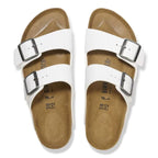 Sandalias Birkenstock Arizona White, vista cenital del par