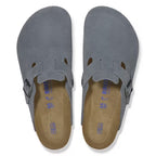 Zuecos Birkenstock Boston Gamuza Basalt Gray, vista cenital, par