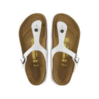 Sandalias Birkenstock Gizeh White, vista cenital del par