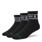 Calcetines Stance Vital Quarter 3pack Black, tres pares de calcetines cortos, vista frontal