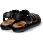 Sandalias Camper Pelotas Flota Negro, vista trasera en tres cuartos