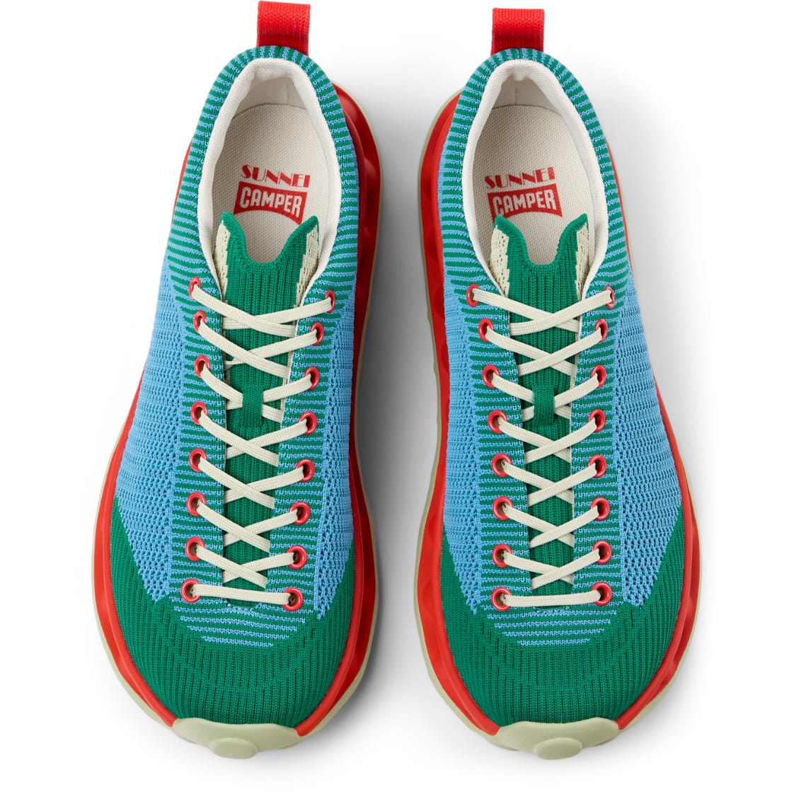Zapatillas Camper Pelotissima Sunnei Multicolor Verde Hombre vista superior