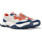 Zapatillas Camper Karst Blanco/Azul/Rojo, vista frontal en tres cuartos