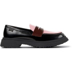 Zapatos Camper Twins Negro/Burdeo/Rosa, perfil lateral