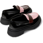 Zapatos Camper Twins Negro/Burdeo/Rosa, vista trasera en tres cuartos