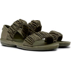 Sandalias Camper Right Sandals Verde, vista frontal en tres cuartos