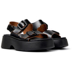 Sandalias Camper Tasha Sandals Negro, vista frontal en tres cuartos