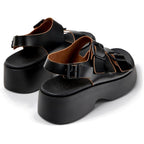 Sandalias Camper Tasha Sandals Negro, vista trasera en tres cuartos