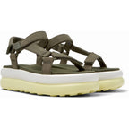 Sandalias Camper Pelotas Flota Up Verde, vista frontal en tres cuartos