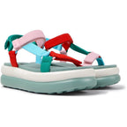 Sandalias Camper Twins Multicolor, vista frontal en tres cuartos