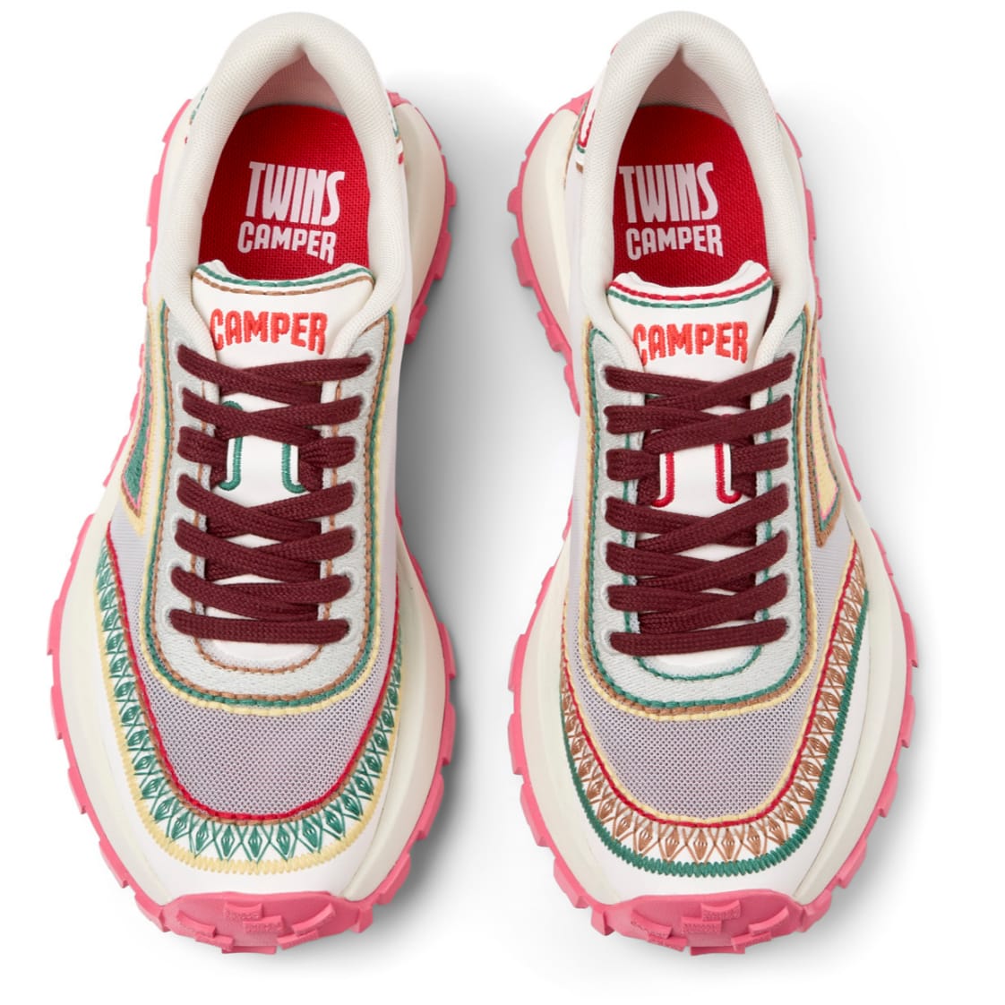 Zapatillas Camper Twins Multicolor Rosa Mujer vista superior