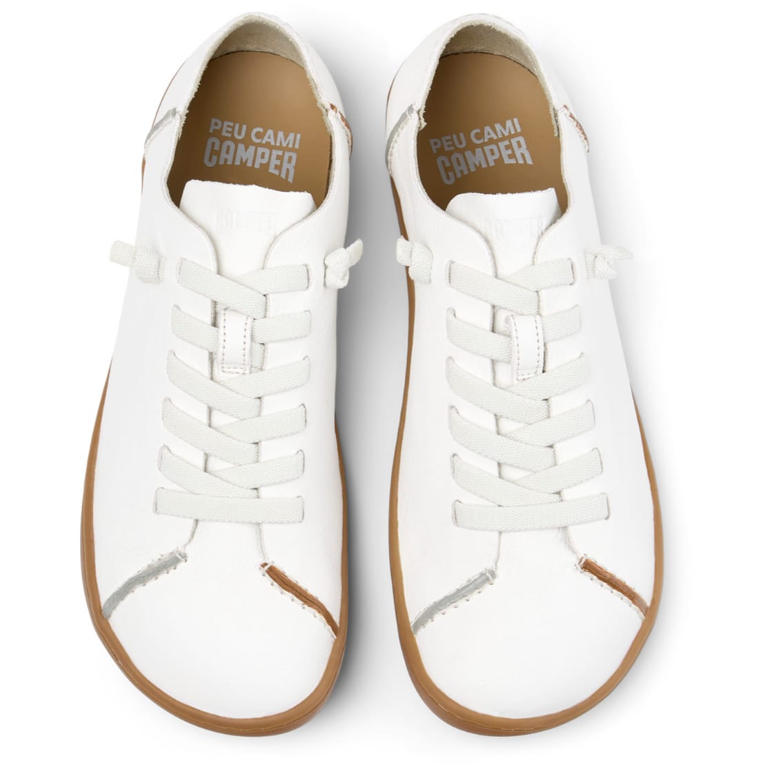 Zapatos Camper Twins Blanco Marrón Mujer vista superior