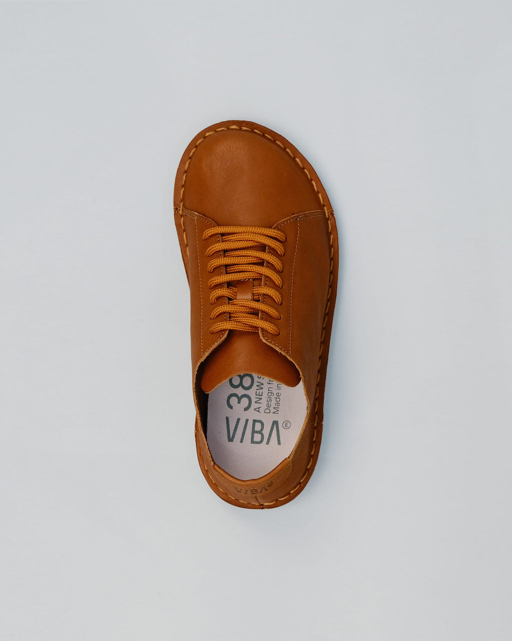 Zapatos VIBAe Lisboa Cognac Brown, vista cenital