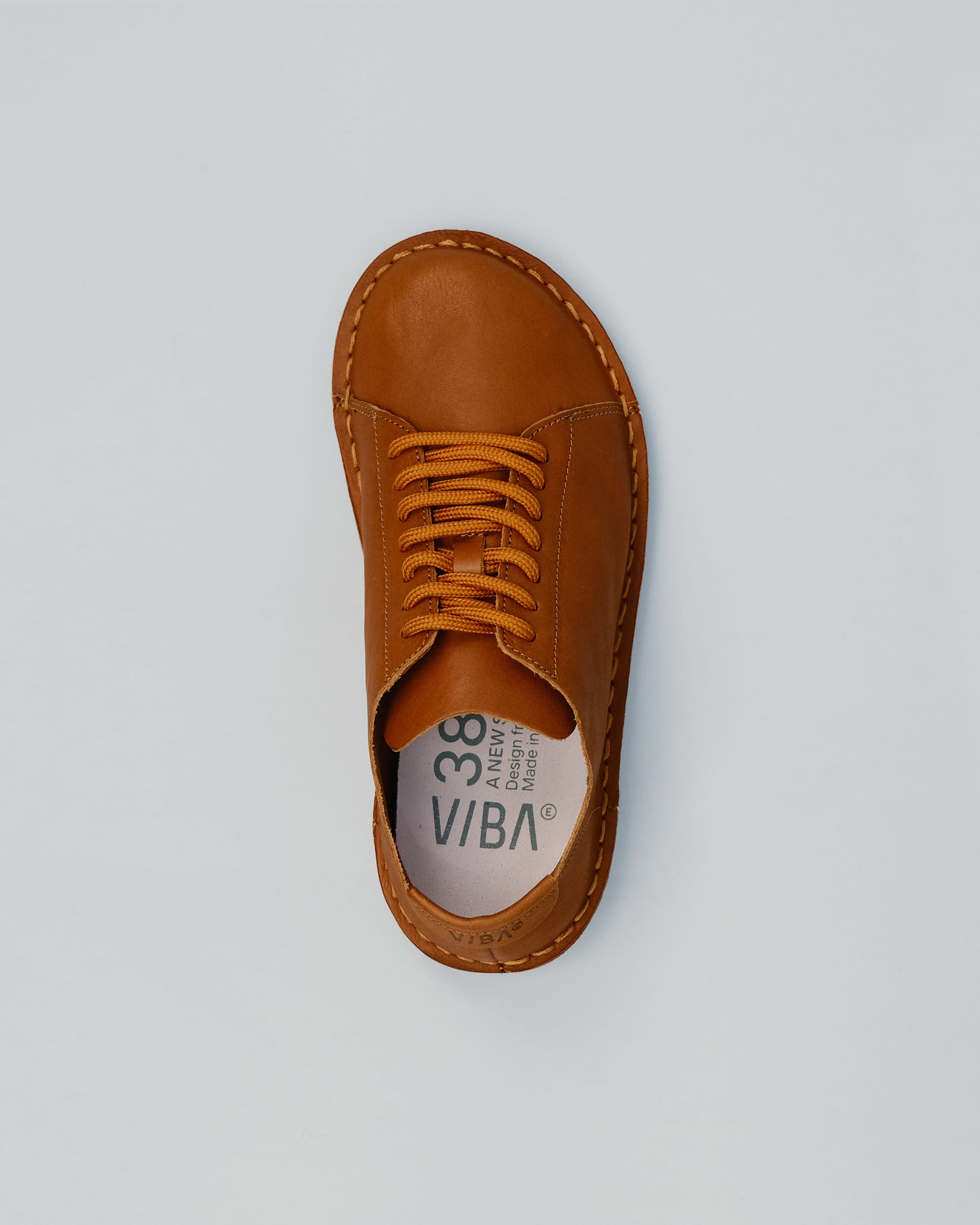 Zapatos VIBAe Lisboa Cognac Brown, vista cenital