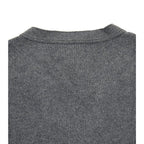 Sweater Harley of Scotland Cardigan Harley Hombre Derby Gray, detalle del cuello, vista trasera