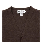 Sweater Harley of Scotland Cardigan Harley Hombre Porcupine, detalle del cuello y etiqueta