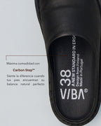 Zuecos VIBAe Roma Preto Black, detalle de la plantilla, primer plano