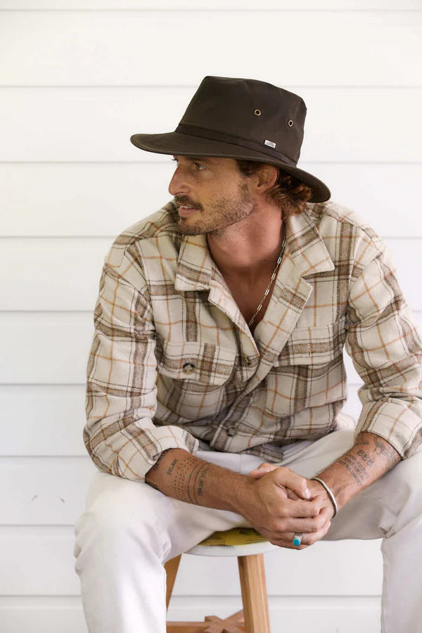 Portland Waxed Cotton Rain Hat Café (1886489575495)