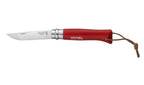 Cuchillo Opinel N°8 Trekking rojo con funda - vista 6, cuchillo abierto, vista completa