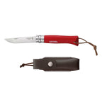 Cuchillo Opinel N°8 Trekking rojo con funda - vista 1, cuchillo con funda, vista completa