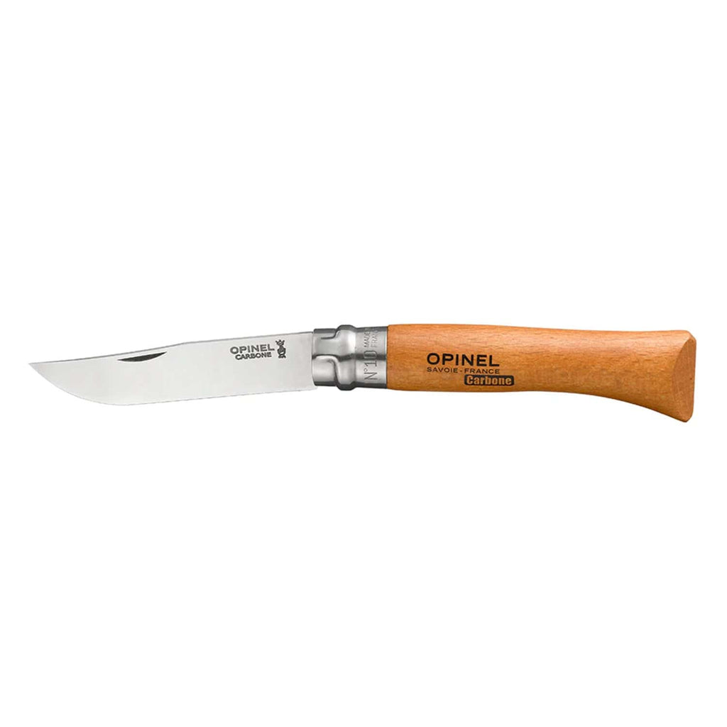 Cuchillo Opinel N°10 Carbon Steel - vista 1, vista completa del cuchillo abierto