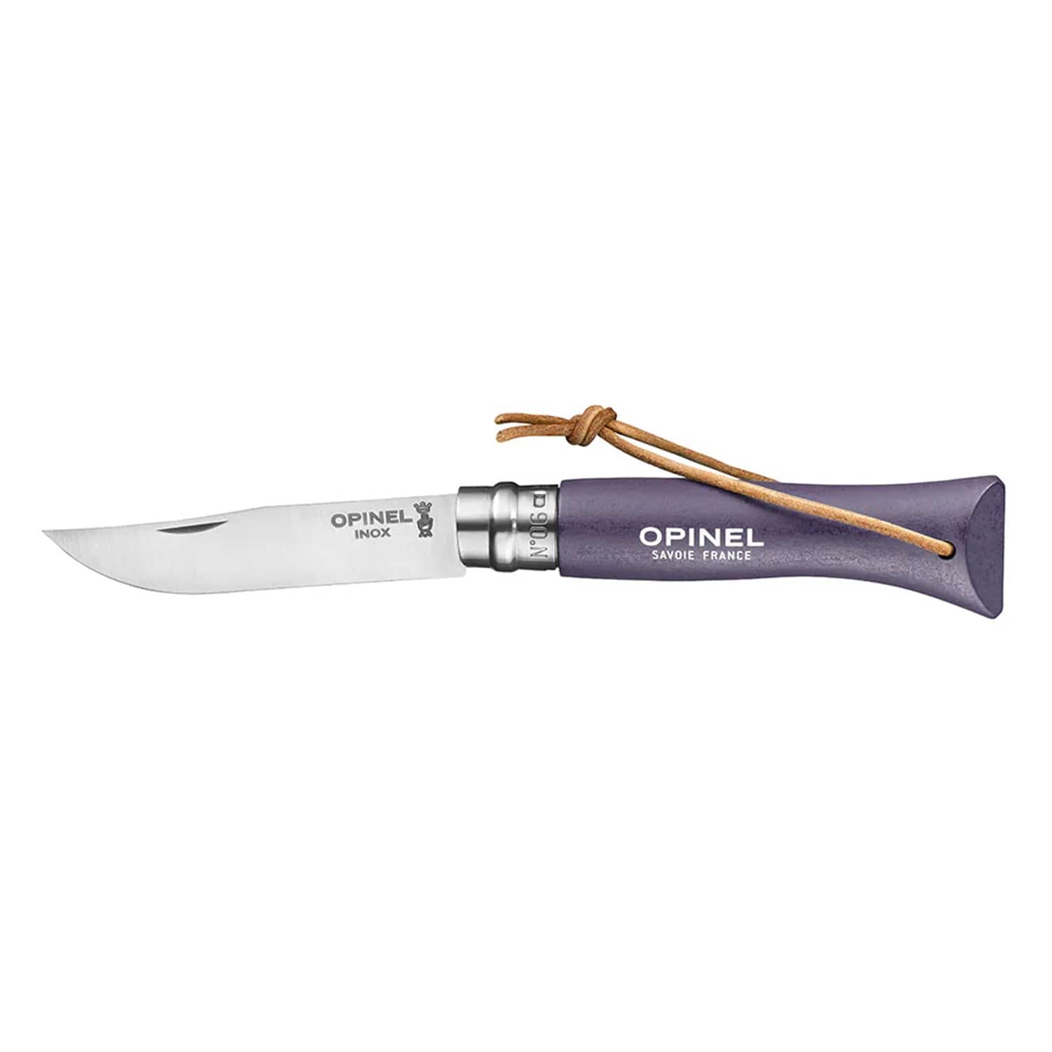 Cuchillo Opinel Trekking N°06 Morado - vista 1, vista abierta de la hoja