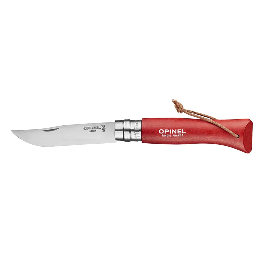 Cuchillo Opinel Trekking N°8 Rojo - vista 1, vista abierta de la hoja
