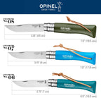 Cuchillo Opinel Trekking N°8 Negro - vista 5, tabla comparativa de tamaños y colores