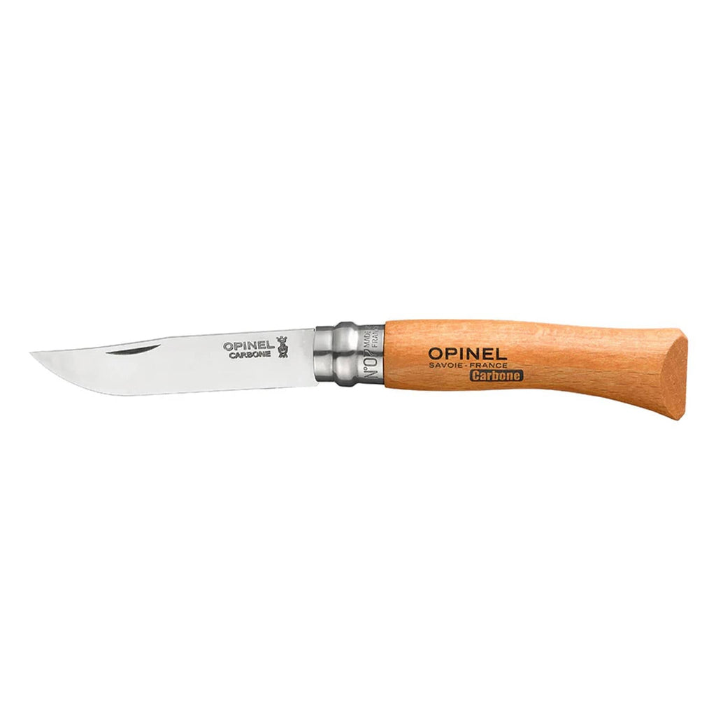 Cuchillo Opinel N°7 Carbon Steel - vista 1, cuchillo abierto, vista completa