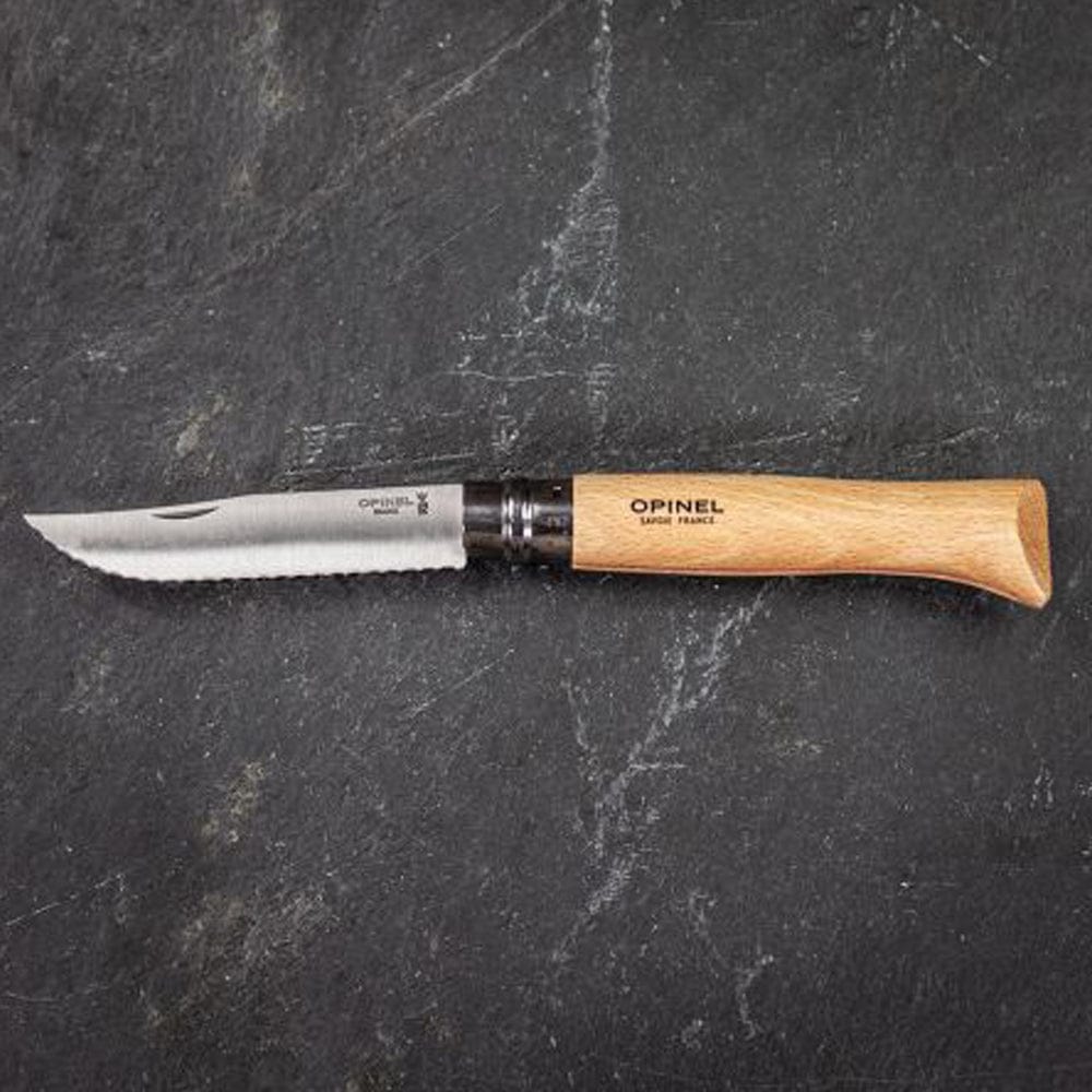 Cuchillo Opinel N°12 Stainless Steel - vista 6, vista abierta de la hoja en ángulo superior