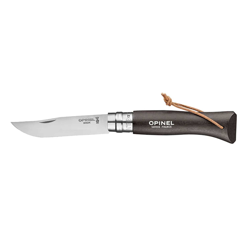 Cuchillo Opinel Trekking N°8 Negro - vista 1, vista lateral del cuchillo abierto