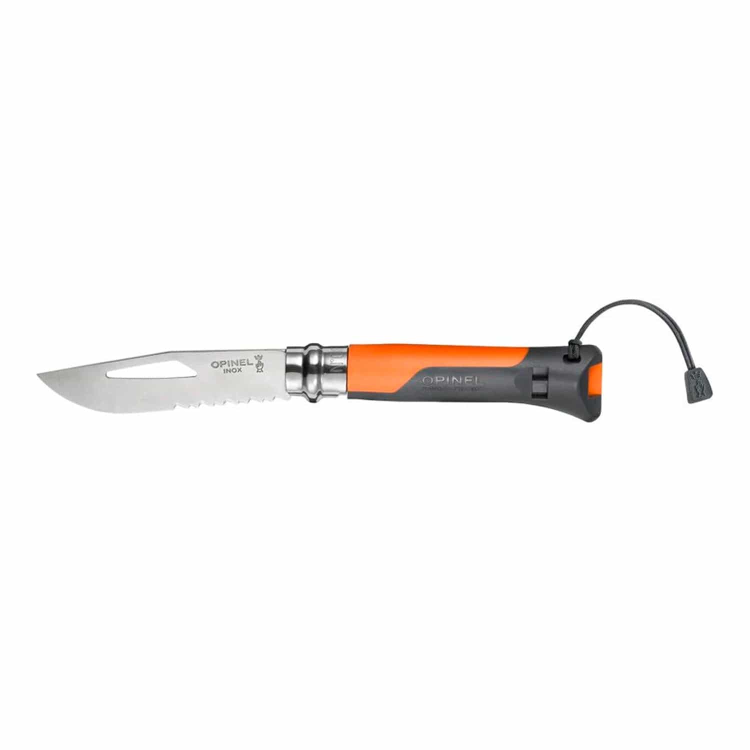 Cuchillo Opinel N°08 Outdoor Naranjo - vista 1, cuchillo abierto, vista completa