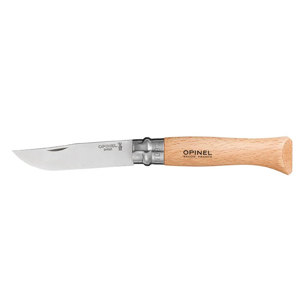Cuchillo Opinel N°9 Stainless Steel - vista 1, vista lateral del cuchillo abierto