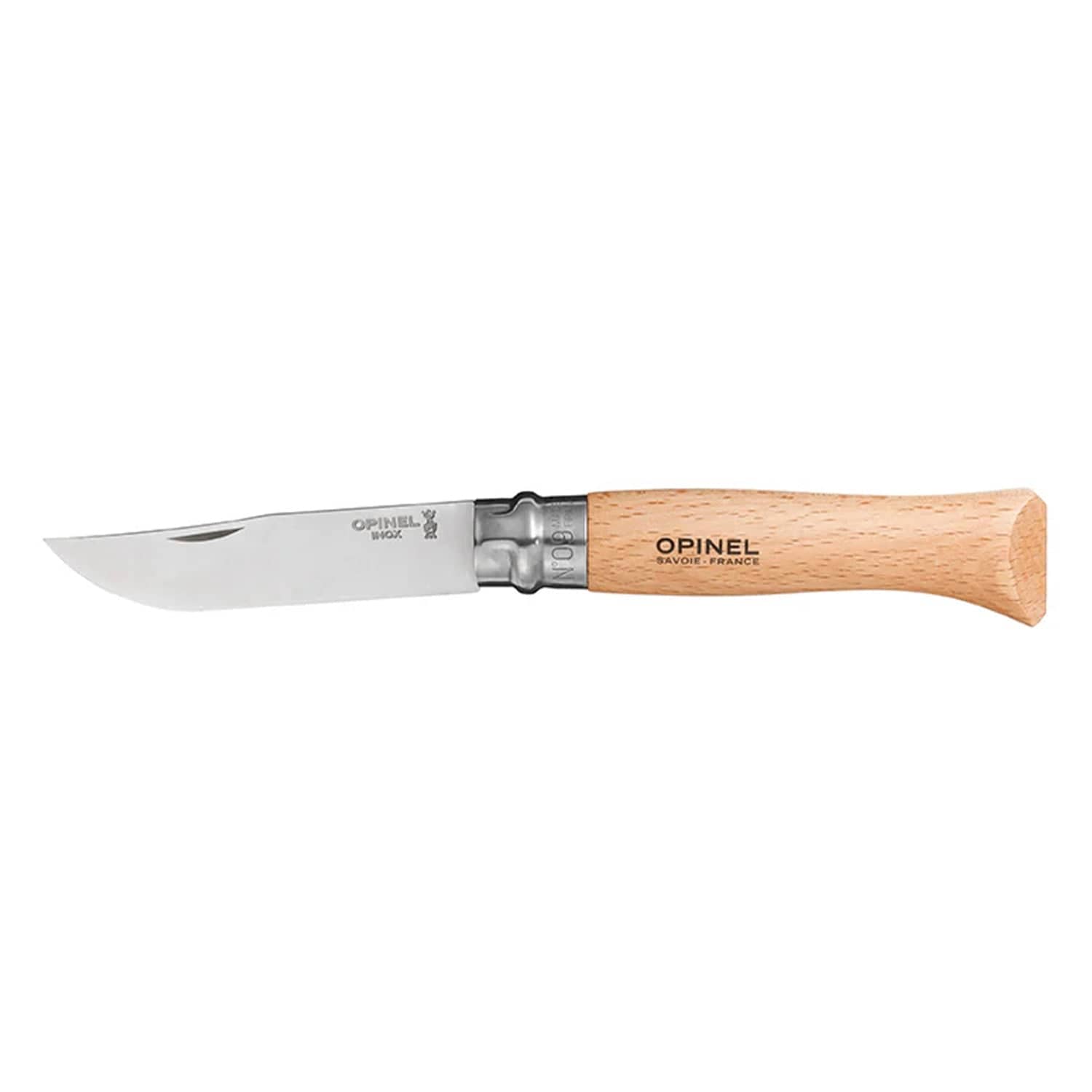Cuchillo Opinel N°9 Stainless Steel - vista 1, vista lateral del cuchillo abierto