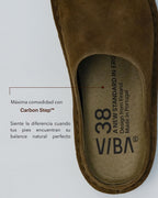 Zuecos VIBAe Roma Bosco Khaki, detalle de la plantilla interior