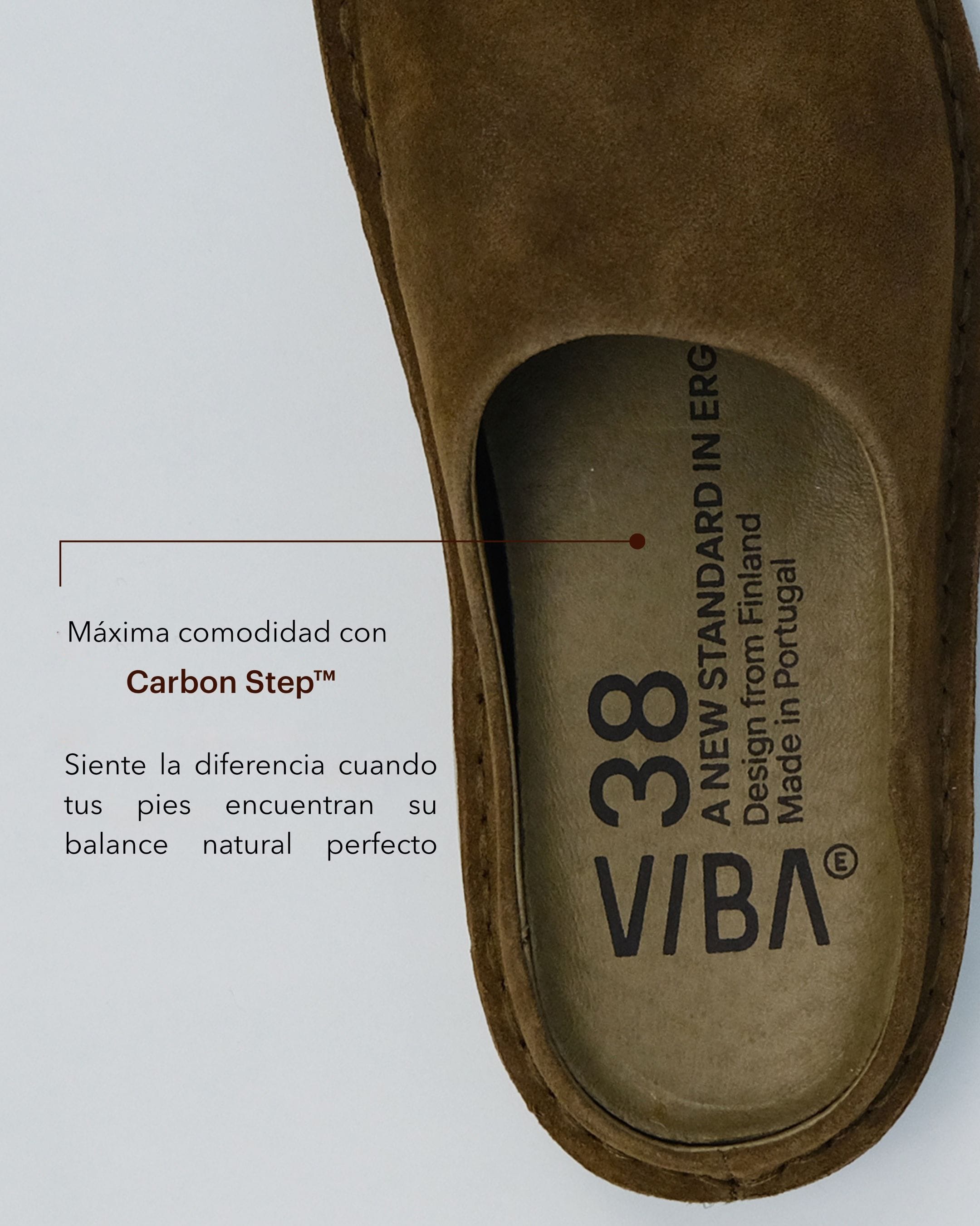 Zuecos VIBAe Roma Bosco Khaki, detalle de la plantilla interior