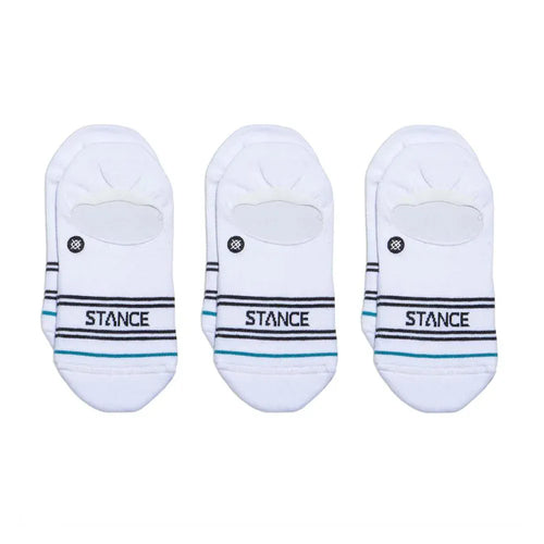 Calcetines Stance Basic 3 Pack No Show White Hombre