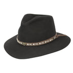 Sombreros Conner Hats Mt. Warning Wool Boho Hat Negro, sombrero, vista de producto en ángulo
