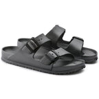 Sandalias Birkenstock Arizona EVA Metallic Anthracite, par completo en tres cuartos