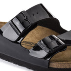 Sandalias Birkenstock Arizona Patent Black, detalle del material
