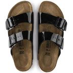 Sandalias Birkenstock Arizona Patent Black, vista cenital del par