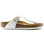 Sandalias Birkenstock Gizeh Patent White, perfil lateral