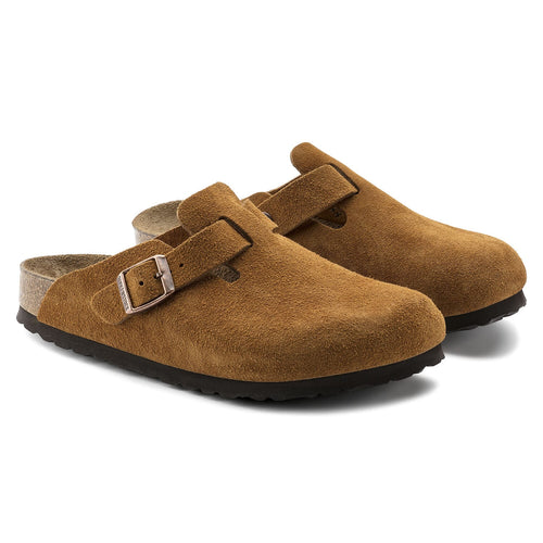 Zuecos Birkenstock Boston Mink Soft, par completo en tres cuartos
